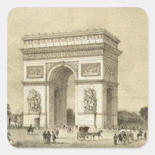 L'Arc de Triomphe, Paris som inristas av Auguste Fyrkantigt Klistermärke