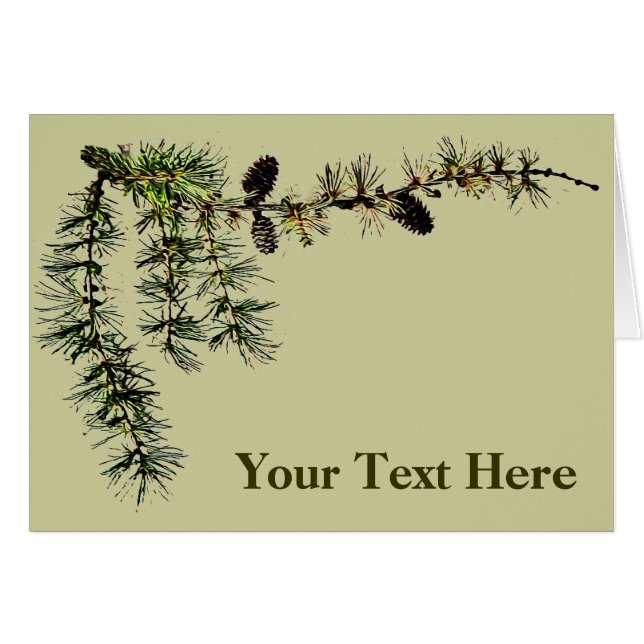 Larch Gren Hälsningskort (Framsidan Horizontal)