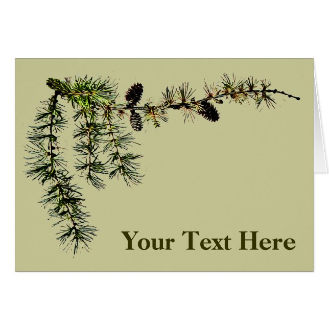Larch Gren Hälsningskort (Framsidan Horizontal)