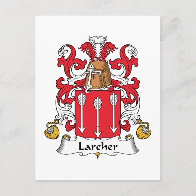 Larcher Family Crest Vykort (Framsida)