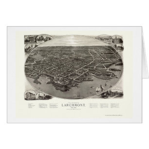 Larchmont panorama- karta för NY - 1904 Hälsningskort