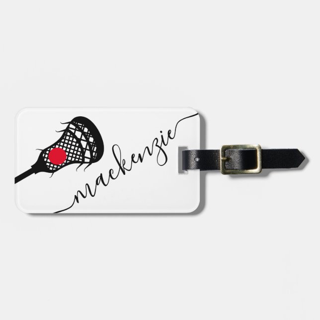 Larcross Stick Personlig Monogram Black White Bagagebricka (Horisontell Framsida)