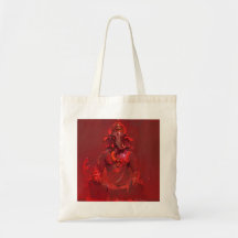 lard ganesg redspiritual indian art tote beg