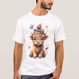 Lärd ko med böcker t shirt