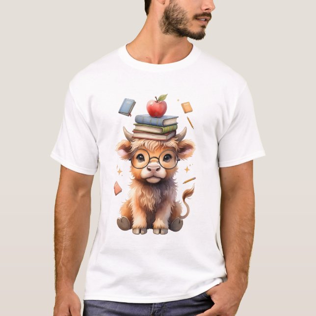 Lärd ko med böcker t shirt (Framsida)