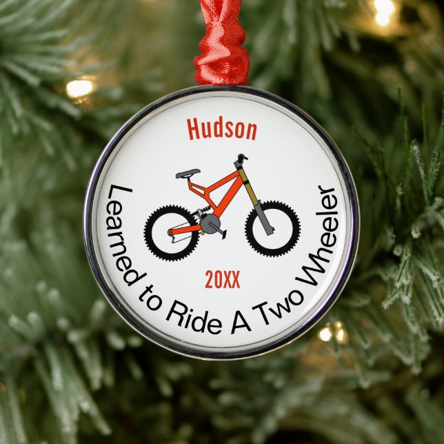 Lärd till Ride a Two Wheeler Julgransprydnad Metall (Träd)