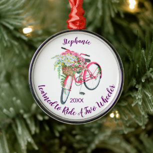 Lärde till Ride Bike Keepsaké och Year Julgransprydnad Metall