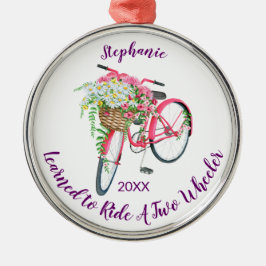 Lärde till Ride Bike Keepsaké och Year Julgransprydnad Metall