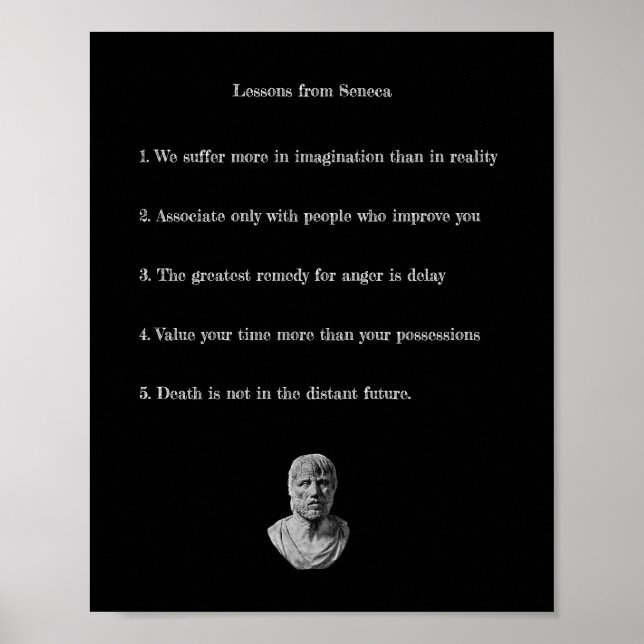 Lärdomar från Seneca Poster - Stoic Philosophy (Framsidan)