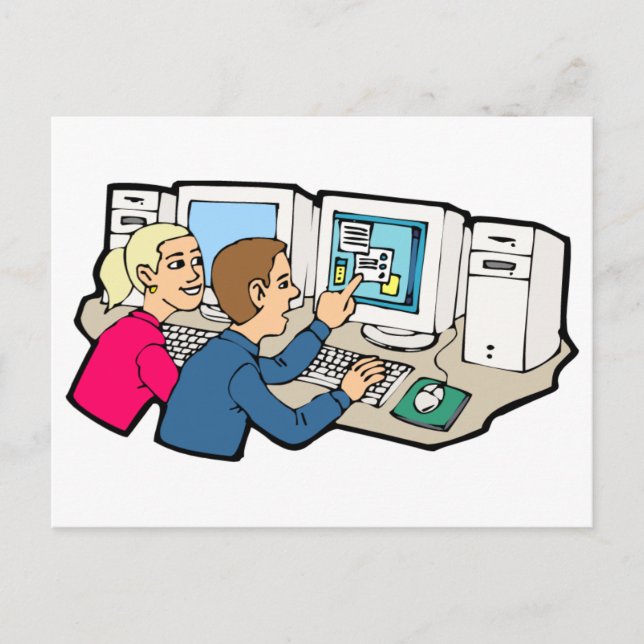 Lärdomar i datorklass vykort (Framsida)