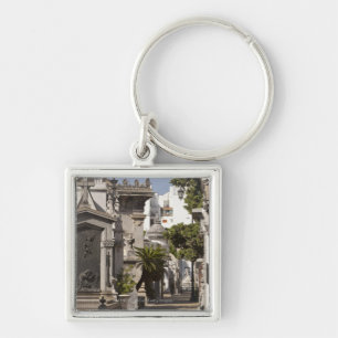 LaRecoleta kyrkogård i Buenos Aires Fyrkantig Silverfärgad Nyckelring