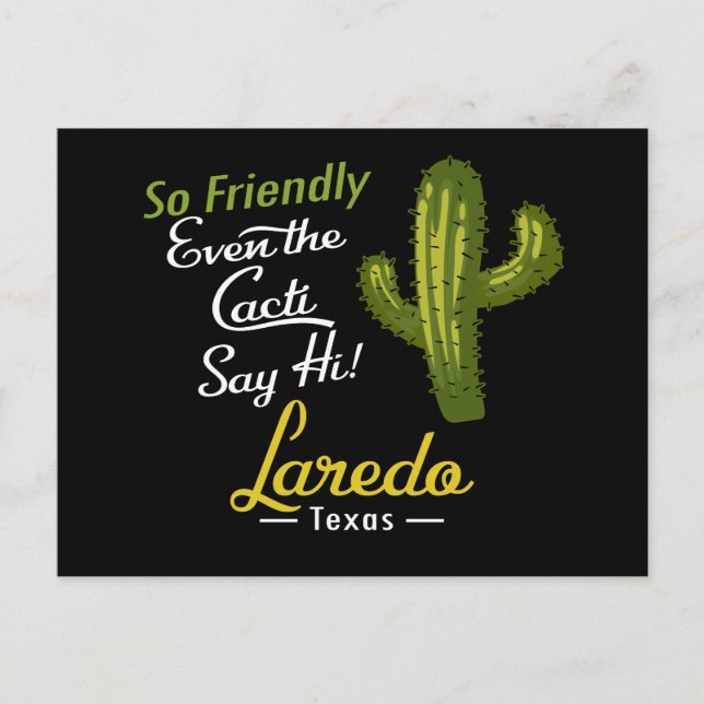 Laredo Cactus Funny Retro Vykort (Framsida)