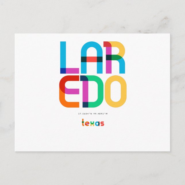 Laredo Texas Mid Century, Pop Art. Vykort (Framsida)