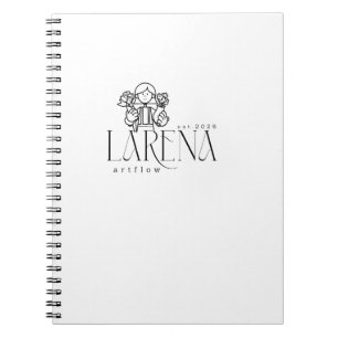 LARENA Artflow – Blommig Logo Emblem Anteckningsbok