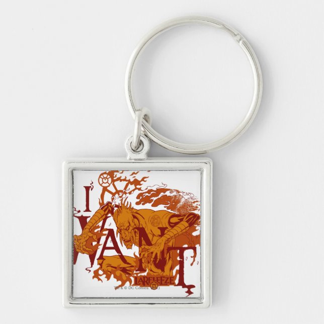 Larfleeze - Agent Orange 12 Fyrkantig Silverfärgad Nyckelring (Framsidan)