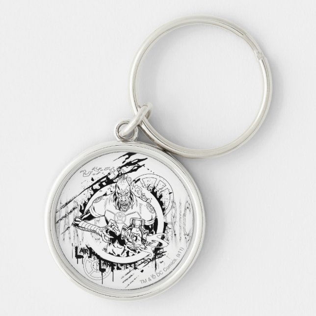 Larfleeze - Agent Orange 15 Rund Silverfärgad Nyckelring (Framsidan)