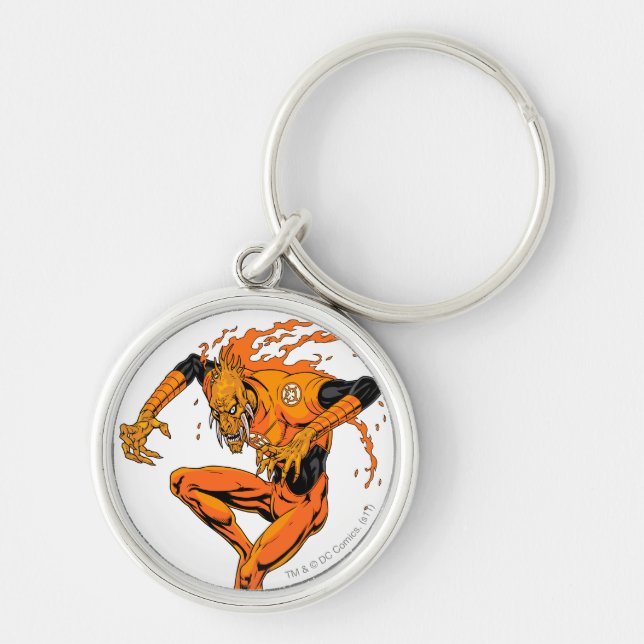 Larfleeze - Agent Orange 1 Rund Silverfärgad Nyckelring (Framsidan)