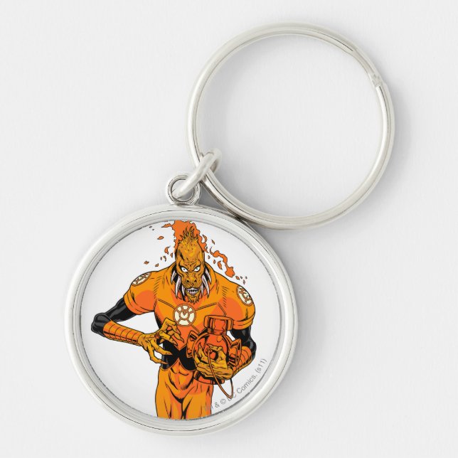 Larfleeze - Agent Orange 4 Rund Silverfärgad Nyckelring (Framsidan)