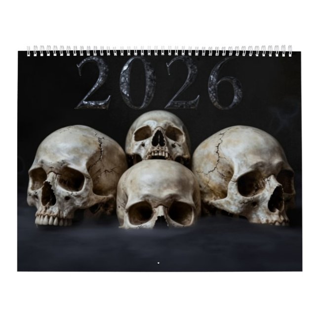Large 2026 Skull Art Calendar Kalender (Omslag)