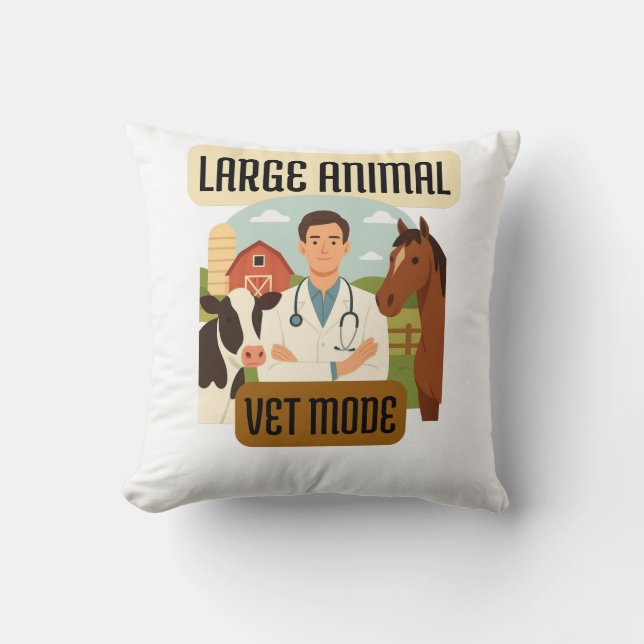 Large Animal Veterinarian – Farm Vet Mode Design Kudde (Framsida)