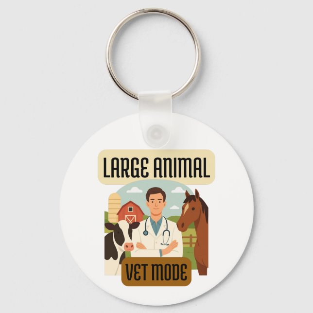 Large Animal Veterinarian – Farm Vet Mode Design Nyckelring (Framsida)