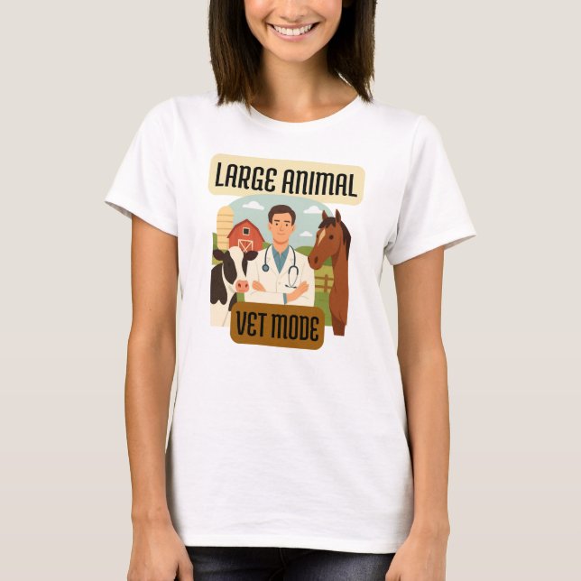 Large Animal Veterinarian – Farm Vet Mode Design T Shirt (Framsida)