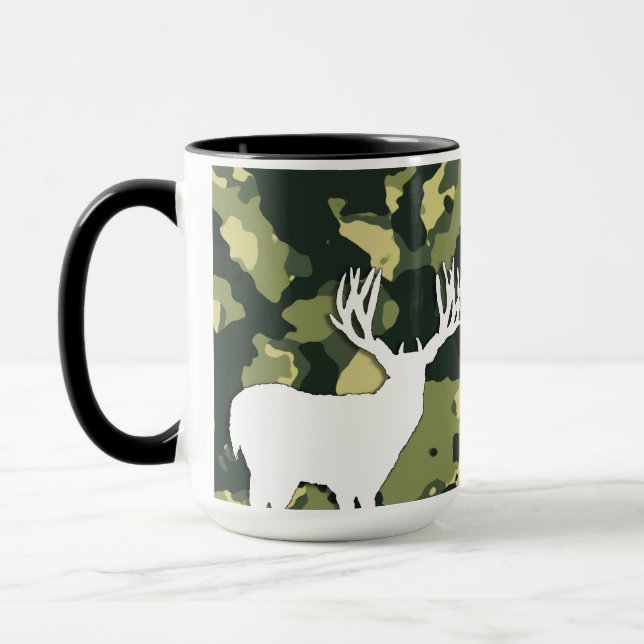 Large Antler Whitetail Buck Hjort Mugg (Vänster)