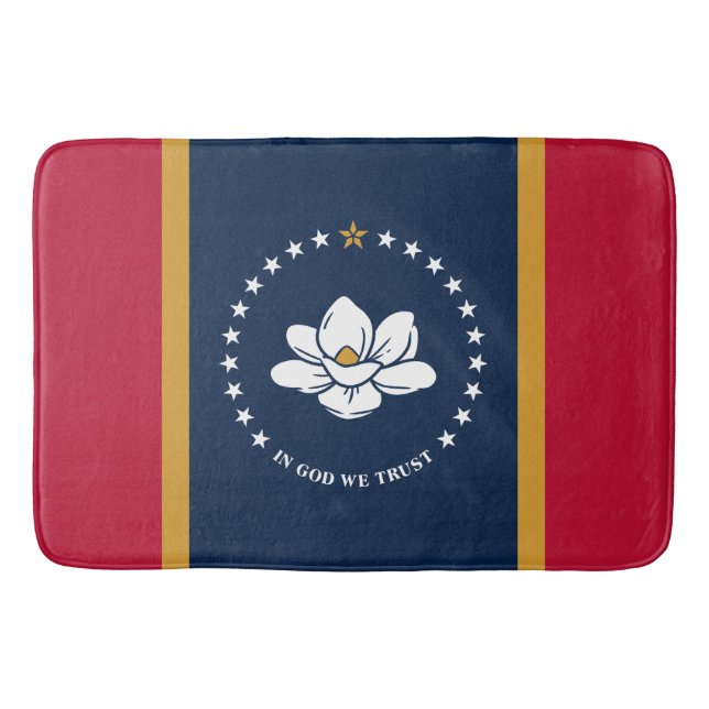 Large bath mat with flag of Mississippi, USA Badrumsmatta (Framsidan)