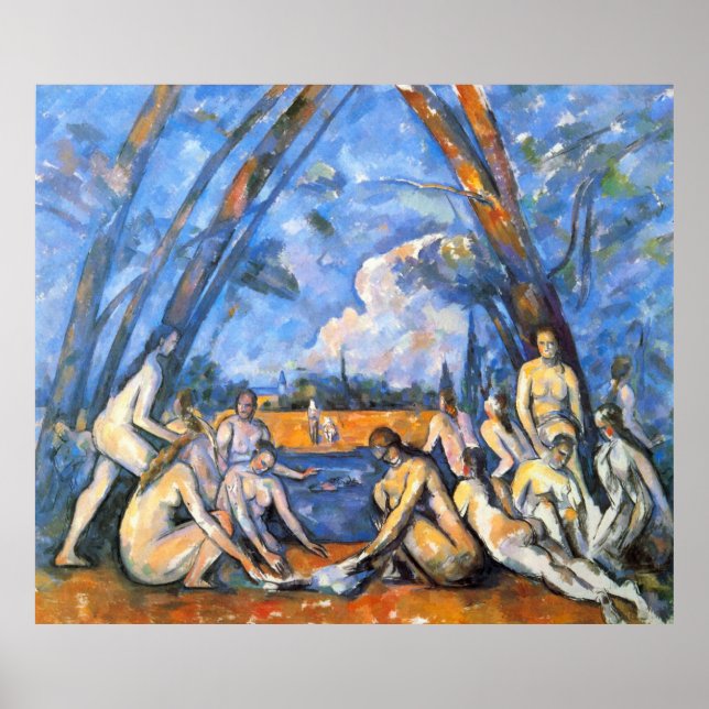Large Bathers 2 av Paul Cezanne Poster (Framsidan)