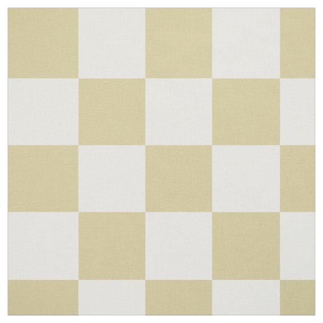 Large, Beige Checkers Pattern Fabric Tyg (Provkarta)