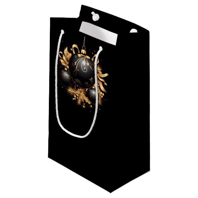 LARGE BLACK & GOLD CHRISTMAS ORNAMENT (Framsidan Vinklad)