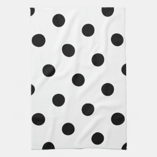 Large Black Polka Dot Mönster - Anpassningsbar Fär Kökshandduk