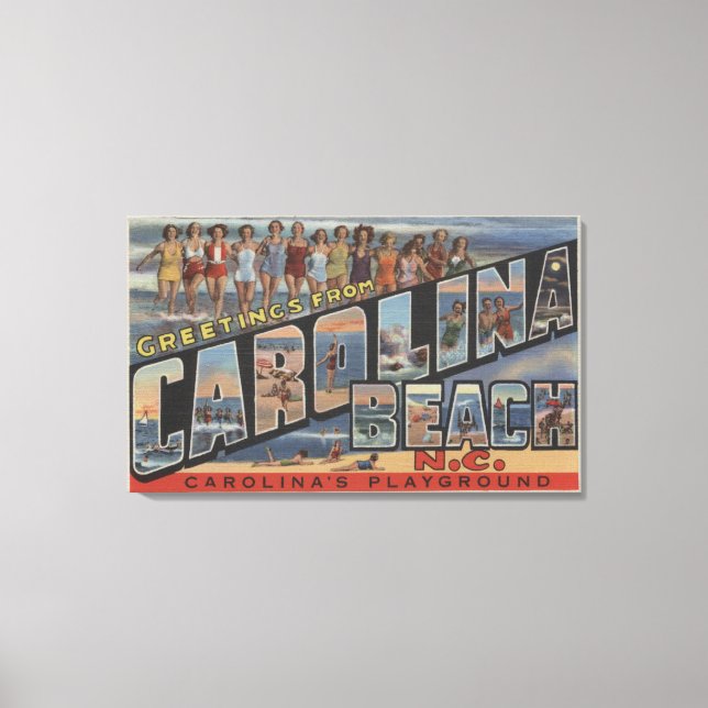 Large Brev Scenes - Carolina Beach, NC Canvastryck (Framsida)