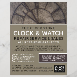 Large Clock Ansikte, Horologist Advertising Reklamblad