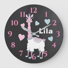 Large Clock ’Pajama Llama’ Stor Klocka