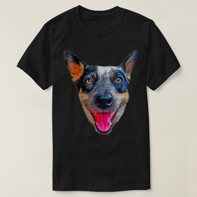 Large Cute Heeler, Australian Cattle Hund (ACD) Ha T Shirt (Design framsida)