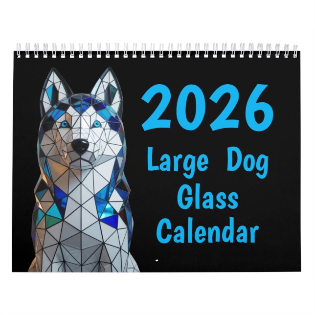 Large Dog Glass Calendar Kalender (Omslag)