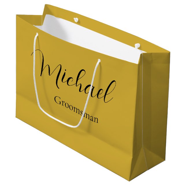 Large Elegant Wedding Gift Bag with Custom Text (Framsidan Vinklad)