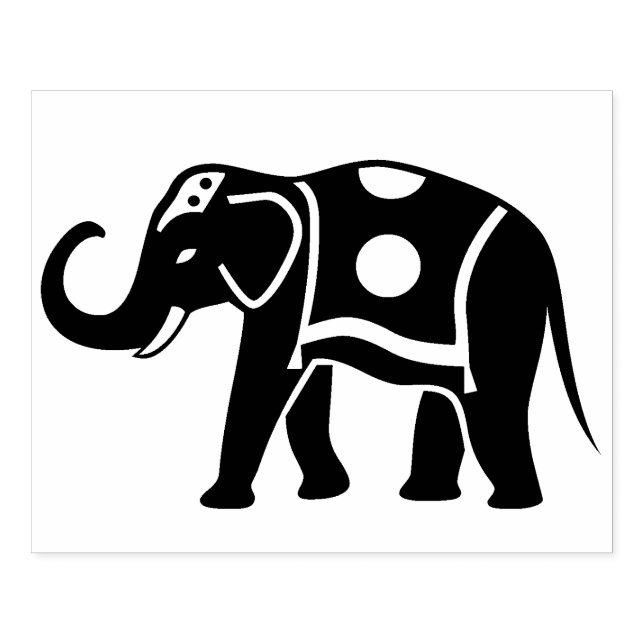 Large Elephant Rubber Frimärke Stämpel (Tryck)