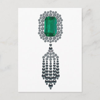 Large Emerald med svart pärlkärl Vykort