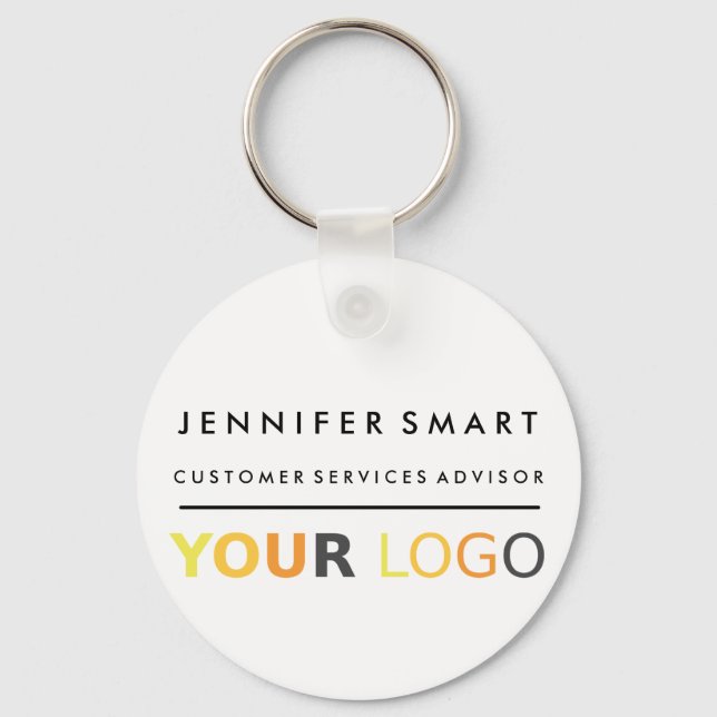 Large Employee Name Badge Custom Logo Staff Nyckelring (Framsida)