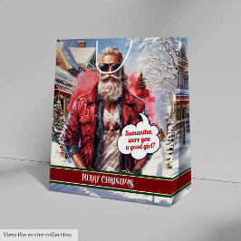 Large Gift Bag Handsome Santa Claus Keepsake