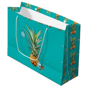 Large Gift Bag - Tropiska julananas