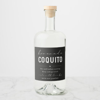 Large Homemade Coquito Bottle Label Spritflaskor Etikett