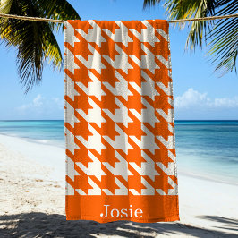 Large Houndstooth Mönster Orange Juice