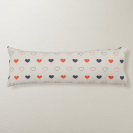 Large - Lovely hearts / orange cream dark Kroppskudde