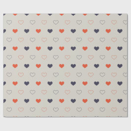 Large - Lovely hearts / orange cream dark Presentpapper