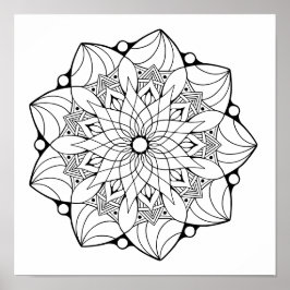 Large Mandala Poster till Färg