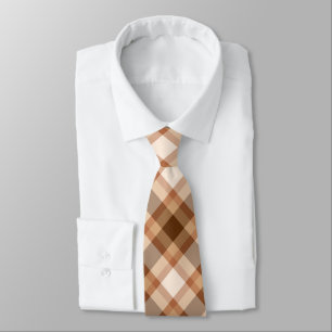 Large Modern Plaid, Brown, Beige, Copper, and Tan Slips