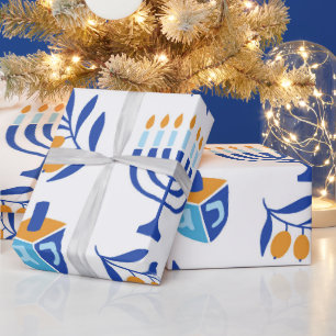 Large Mönster Menorah och Dreidel Hanukkah Presentpapper